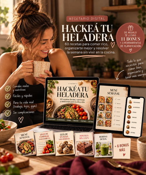Hackeá tu Heladera — El Sistema Fit: ebook de 60 recetas con 11 bonus y 3 herramientas