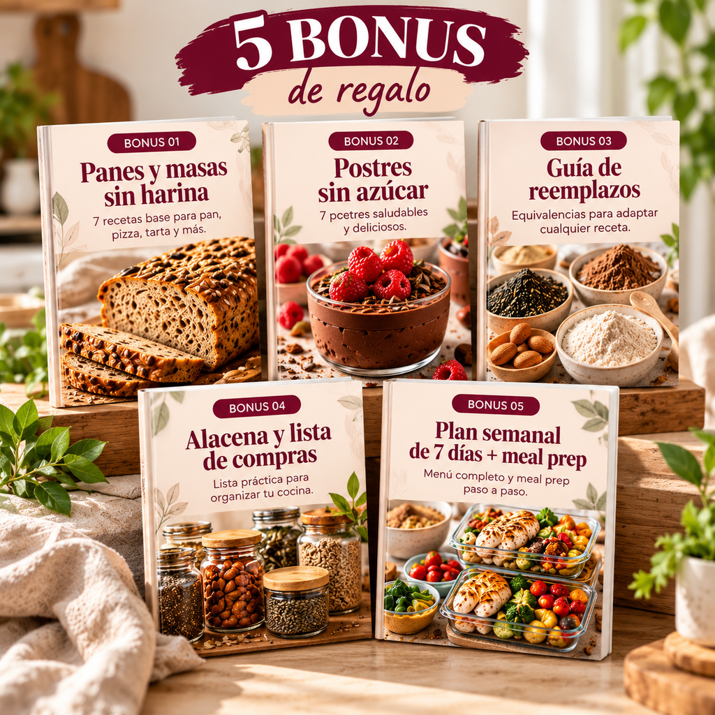 Los 5 bonus de regalo del pack Sin Harinas y Sin Azúcar