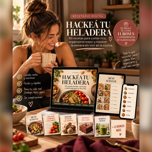 Hackeá tu Heladera — El Sistema Fit: ebook de 60 recetas con 11 bonus y 3 herramientas
